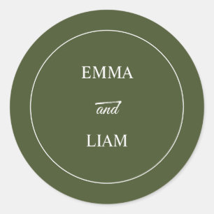 Autocollant de monogramme de mariage classique élé
