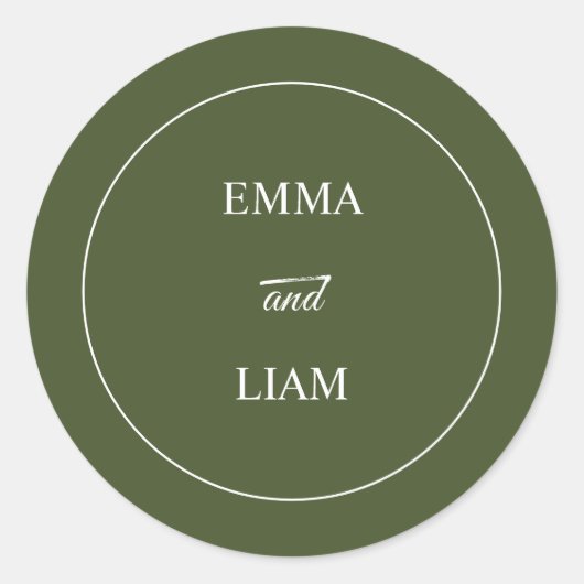 Autocollant de monogramme de mariage classique élé (Devant)