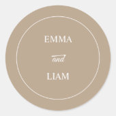 Autocollant de monogramme de mariage classique élé (Devant)