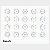 Autocollant de monogramme de mariage de couronne d (Feuille)