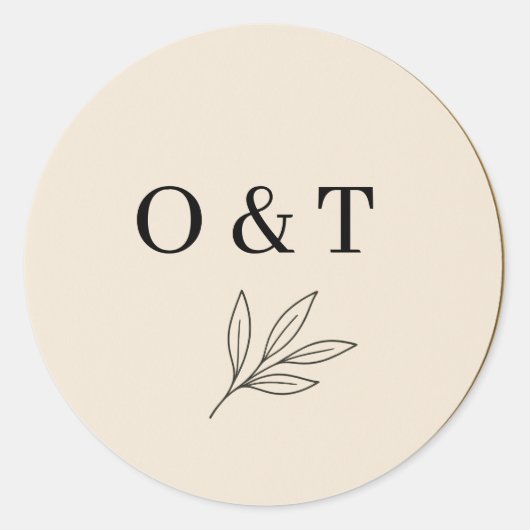 Autocollant de monogramme de mariage élégant – Per (Devant)