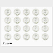 Autocollant de monogramme de mariage floral blanc (Feuille)