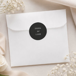 Autocollant de monogramme de mariage minimaliste n
