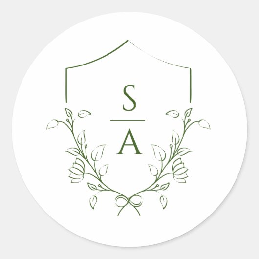 Autocollant de monogramme de mariage pour cadeau e (Devant)