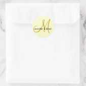 Autocollant de monogramme d'or de mariée mariage (Sac)