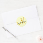 Autocollant de monogramme d'or de mariée mariage (Enveloppe)