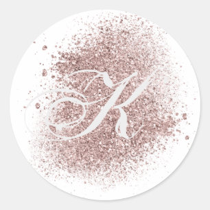 Autocollant de monogramme or Rose Faux