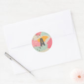 Autocollant de monogramme pour pinceau rose néon m (Enveloppe)