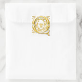 Autocollant de monogramme Q initial en or (Sac)