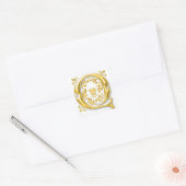 Autocollant de monogramme Q initial en or (Enveloppe)