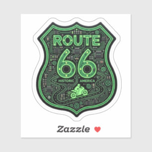 Autocollant de motard Route 66 — Route Historique