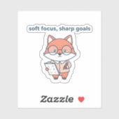 Autocollant de motivation Renard mignon Objectifs (Feuille)