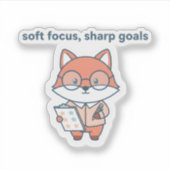 Autocollant de motivation Renard mignon Objectifs (Devant)
