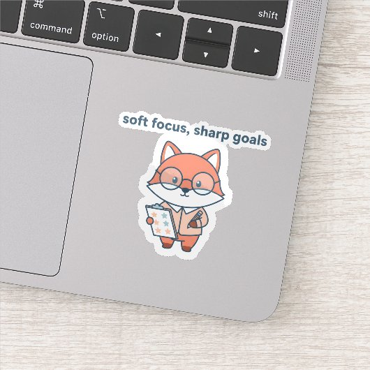 Autocollant de motivation Renard mignon Objectifs (Détail)