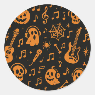 autocollant de musique d'Halloween mignon