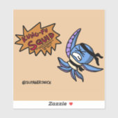 Autocollant de ninja de bande dessinée de calmar d (Feuille)