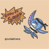 Autocollant de ninja de bande dessinée de calmar d (Devant)