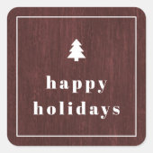 Autocollant de Noël à grain de bois d'arbre rustiq (Devant)