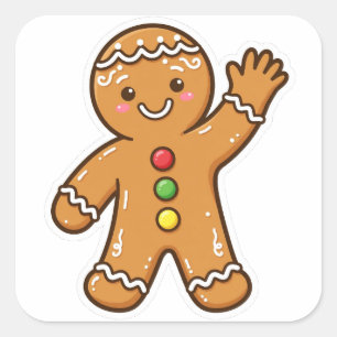 Autocollant de Noël au biscuit de pain d'épice mig