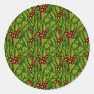 Autocollant de Noël Berry Vert