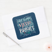 Autocollant de Noël Blue All Things Merry & Bright (Enveloppe)