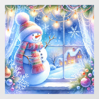 Autocollant de Noël Bonhomme de Neige pour Fenêtre