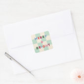 Autocollant de Noël Checkerboard Merry & Bright (Enveloppe)