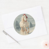Autocollant de Noël Cheval Blanc (Enveloppe)
