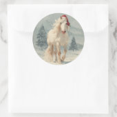 Autocollant de Noël Cheval Blanc (Sac)