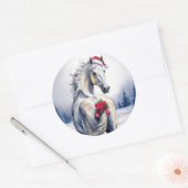 Autocollant de Noël Cheval Blanc (Enveloppe)