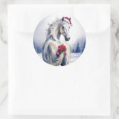 Autocollant de Noël Cheval Blanc (Sac)