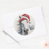 Autocollant de Noël Cheval Blanc (Enveloppe)