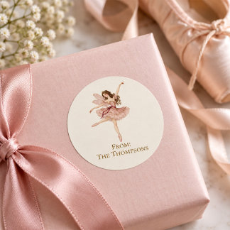 Autocollant de Noël de ballet de fée des pruniers