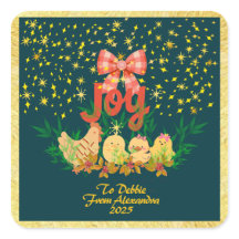 Autocollant de Noël de campagne de poulet