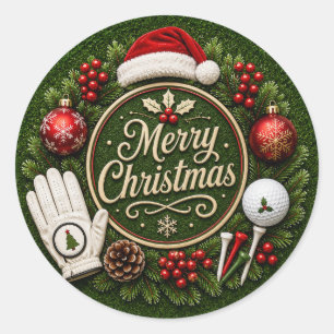 Autocollant de Noël de golf