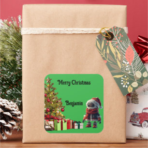 Autocollant de Noël de robot mignon