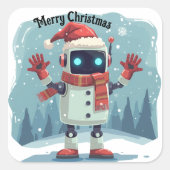 Autocollant de Noël de robot mignon (Devant)
