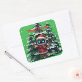 Autocollant de Noël de robot mignon de vacances (Enveloppe)