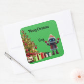 Autocollant de Noël de robot mignon de vacances (Enveloppe)