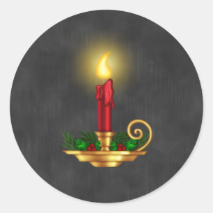 Autocollant de Noël de tableau avec la bougie de