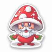 Autocollant de Noël du champignon père Noël Red Ca (Recto)