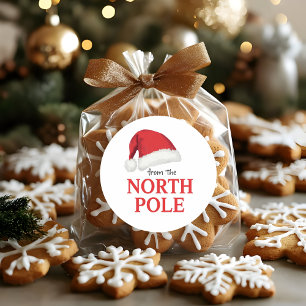 Autocollant de Noël du Pôle Nord Chapeau de Père