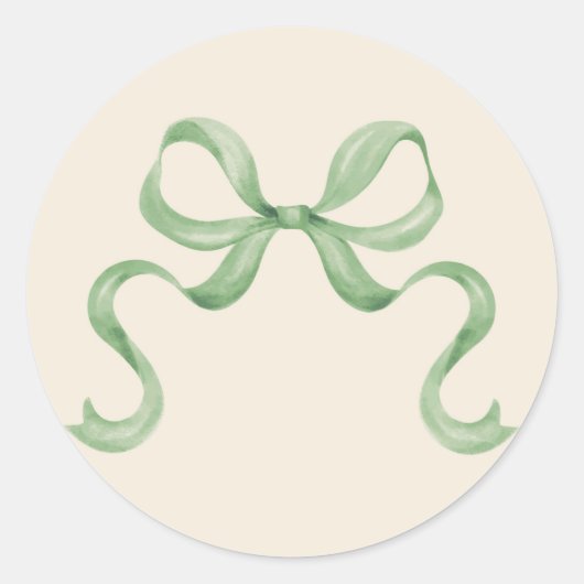 Autocollant de Noël en aquarelle - Vert (Devant)