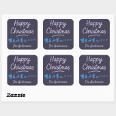 Autocollant de Noël en silhouette bleue (Feuille)