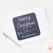 Autocollant de Noël en silhouette bleue (Enveloppe)