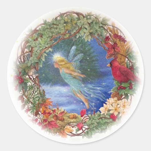 Autocollant de Noël Fairy illustré (Devant)