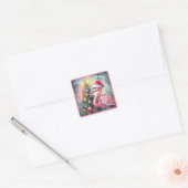 Autocollant de Noël Flamant Rose (Enveloppe)