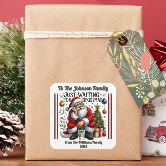 Autocollant de Noël joyeux pour cadeaux (vacances)