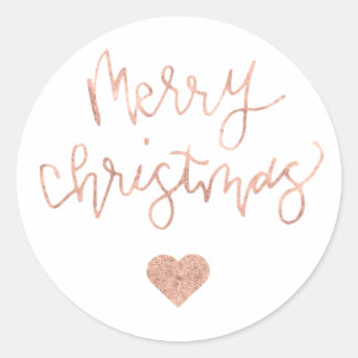 Autocollant de Noël Joyeux rose Gold