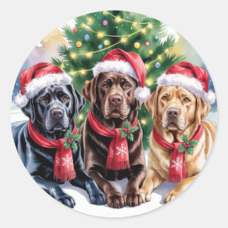 Autocollant de Noël Labrador